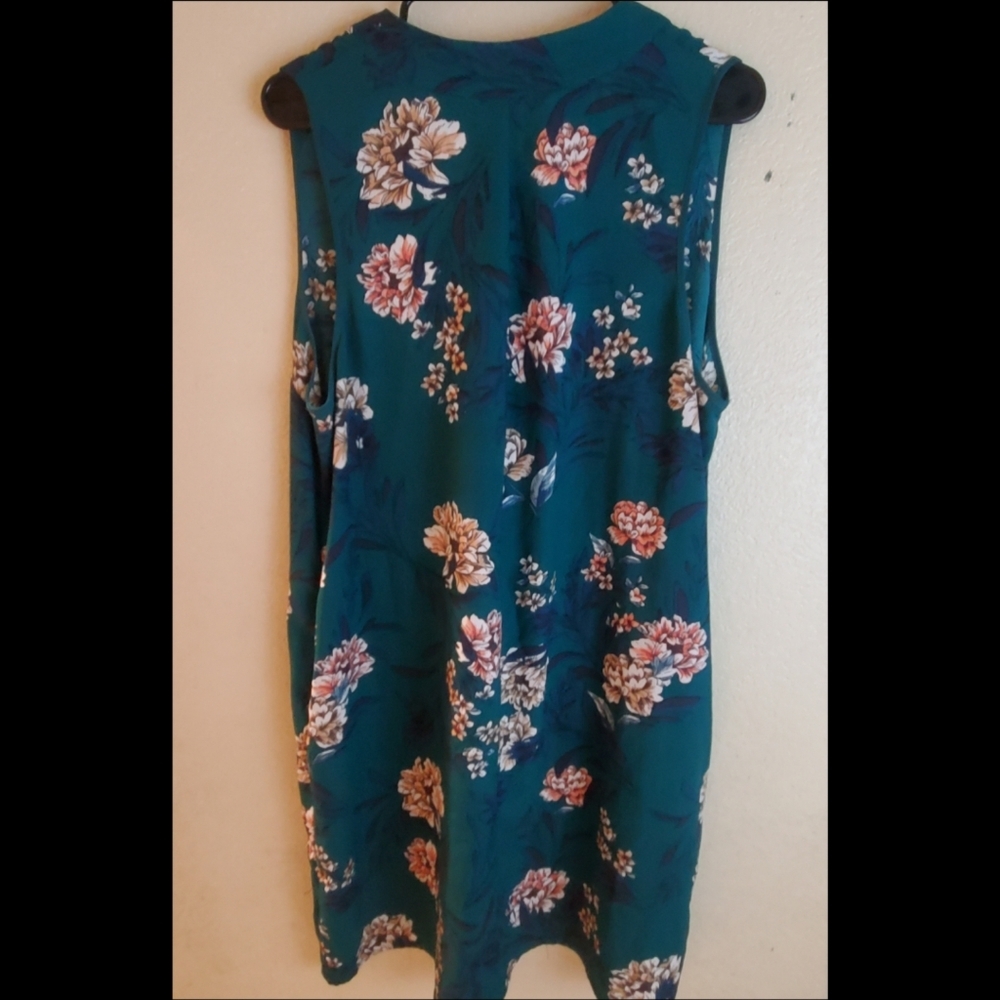 Xhilaration Green Sleeveless Floral Boho Dress XXL